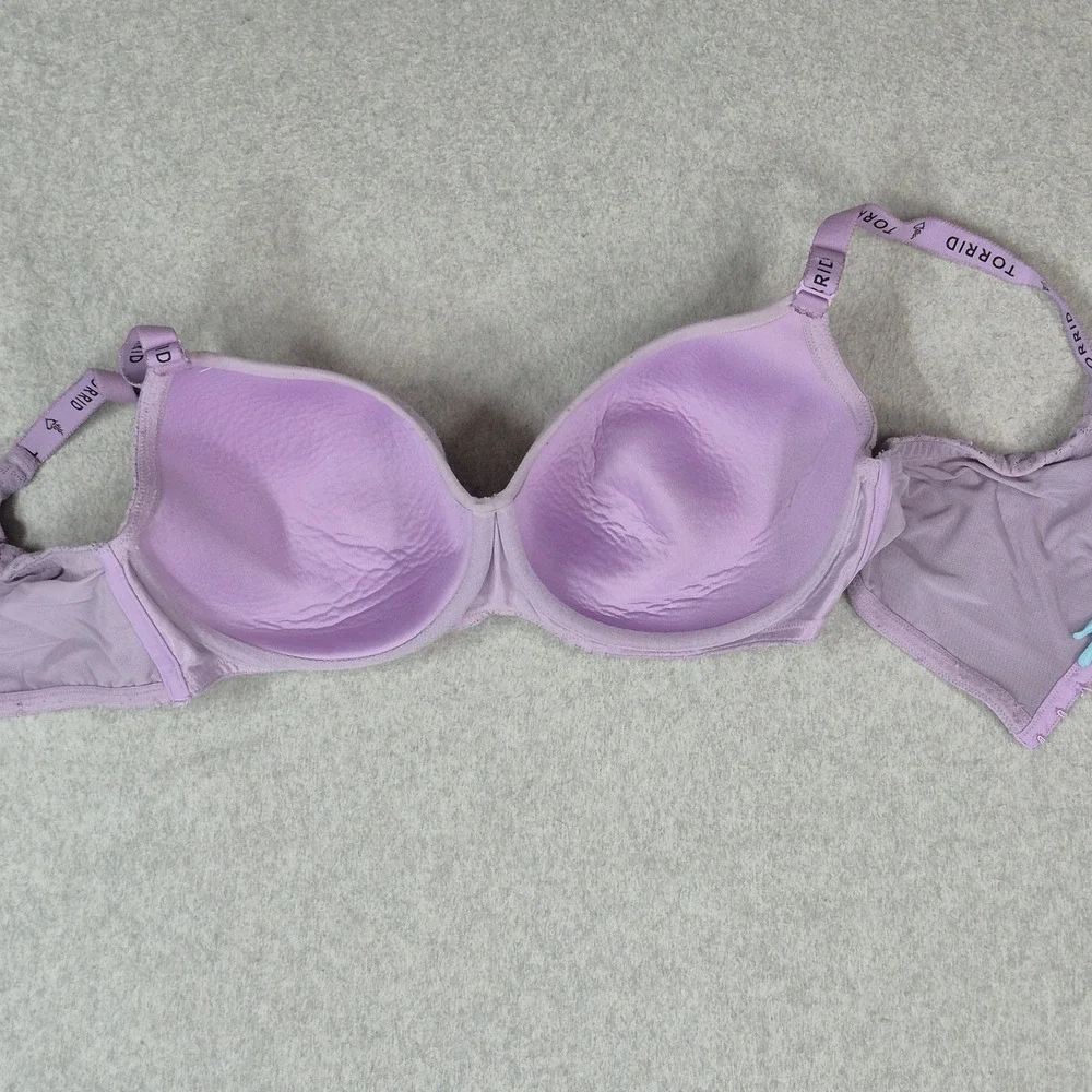 Torrid Curve Women Bra 40DDD Purple Floral Full Coverage Balconette READ